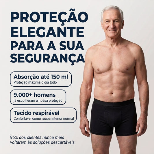 Seravele™ – boxers para homens com absorção contra fugas, até 150 ml