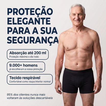 Seravele™ Flex – boxers para homens absorventes contra fugas, tamanhos XS–8XL (até 200 ml)