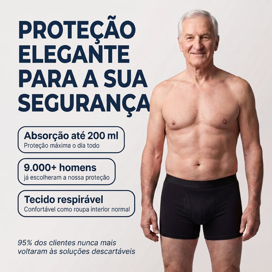 Seravele™ Flex – boxers para homens absorventes contra fugas, tamanhos XS–8XL (até 200 ml)