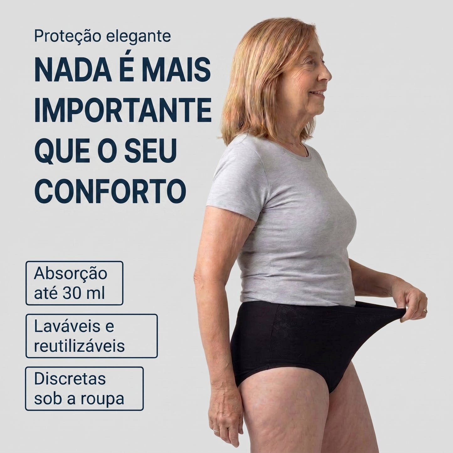 Seravele™ 30 – cuecas absorventes femininas para pequenas perdas, até 30 ml